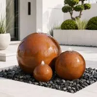 Шары 3 шт. фонтан Corten от (518907) ∅ 0,35 до 1 м. Кизел 