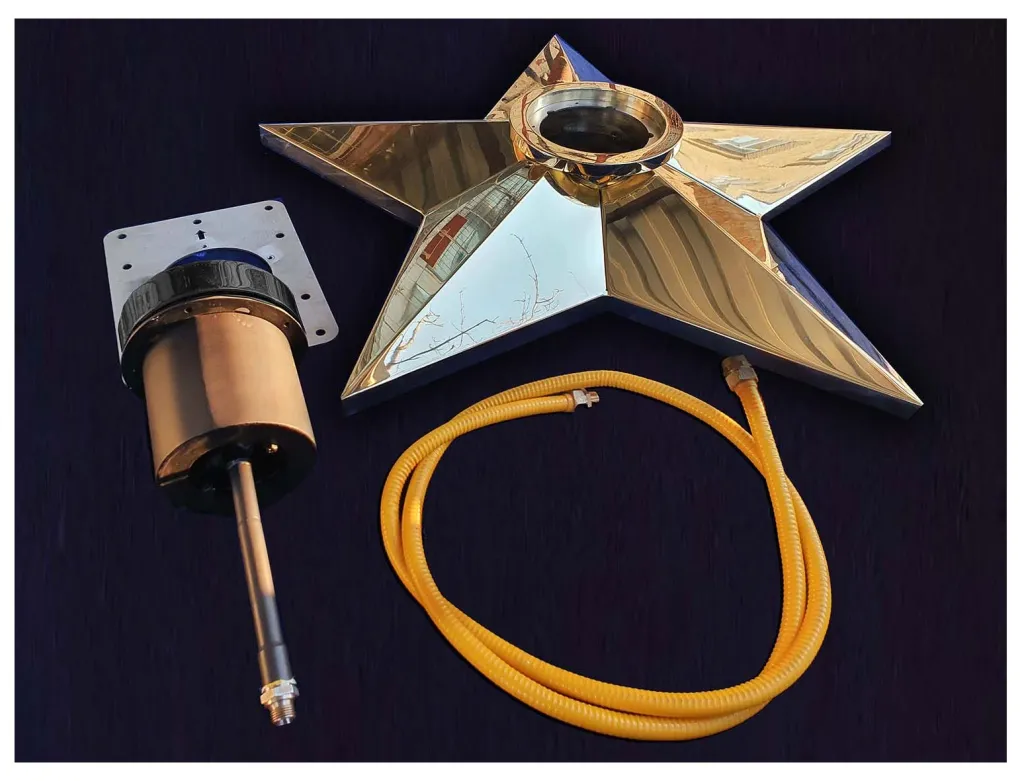 Вечный огонь звезда с газовой ветроустойчивой горелкой - комплект поставки Кизел 